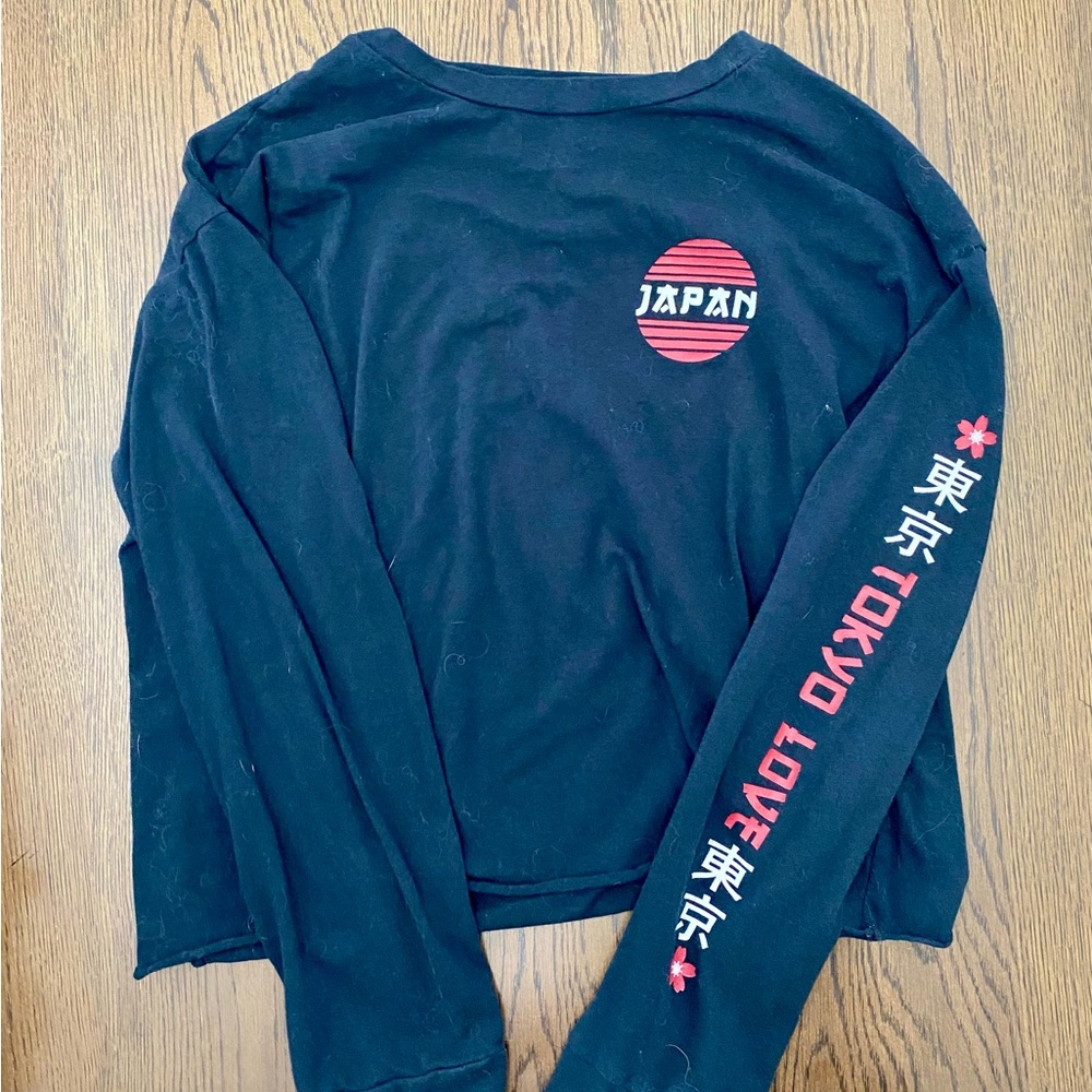 Riot Queen Black Long Sleeve Shirt with Red Tokyo Love Design